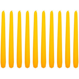 "SolaDirect Tapered Dinner Candles, Pack Of 10, Unscented, Long Burning Time, 24 Cm / 19.45"" (Orange, Matt)"