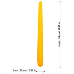 "SolaDirect Tapered Dinner Candles, Pack Of 10, Unscented, Long Burning Time, 24 Cm / 19.45"" (Orange, Matt)" - thumbnail 3