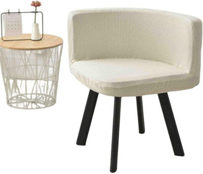 Triangular Chair Cover, Stool Seat Elastic, Washable, Cafe, Hotel, Party, Fleece Material, Cream, White - image 1