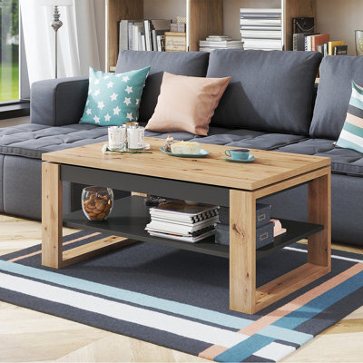 Heze Furniture Nuo Lift Top Coffee Table Contemporary Style - Artisan Oak & Anthracite - image 1