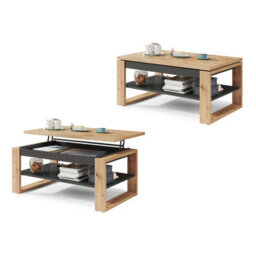 Heze Furniture Nuo Lift Top Coffee Table Contemporary Style - Artisan Oak & Anthracite - thumbnail 6