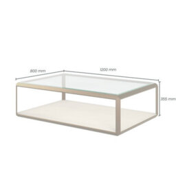 Wyld Haus Klain Brass And Ivory Shagreen Glass Top Coffee Table - thumbnail 5