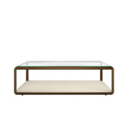 Wyld Haus Klain Brass And Ivory Shagreen Glass Top Coffee Table - thumbnail 6