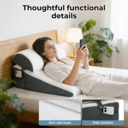 Lavio Wedge Pillow Memory Foam For Back Reading Sleeping Adjustable - thumbnail 8