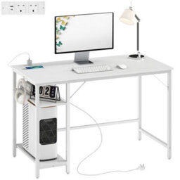 Homcom 120 X 60 Cm Home Office Desk Reversible Study Table For Bedroom White - thumbnail 2