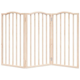 Walplus Brown Dog Gate Foldable 3 Panels 150 Cm Poplar Wood Pet Barrier - thumbnail 4
