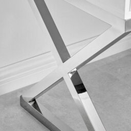 Furniturebox Oxford White High Gloss Contemporary Bedside Table With Single Drawer And Silver Chrome Legs - thumbnail 5