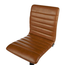 Wyld And Coco Golden Brown Faux Leather Bar Chairs Set Of 2 - Counter Height Swivel Stools With Footrest - thumbnail 7