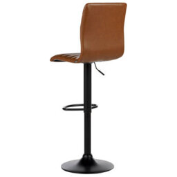 Wyld And Coco Golden Brown Faux Leather Bar Chairs Set Of 2 - Counter Height Swivel Stools With Footrest - thumbnail 6