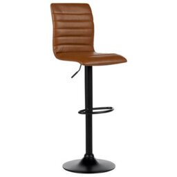 Wyld And Coco Golden Brown Faux Leather Bar Chairs Set Of 2 - Counter Height Swivel Stools With Footrest - thumbnail 5