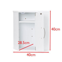Salcombe White Wooden Bathroom Corner Cabinet, Wall-Mounted Storage Cupboard - thumbnail 6