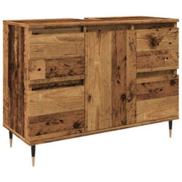 Berkfield Industrial Bathroom Cabinet Old Wood 80X33X60 Cm Engineered Wood - thumbnail 1