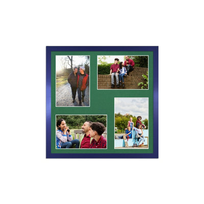 AK Frames 12X12 Purple Sleek Multi Photo Frame With Emerald Mount - Holds 4 Apertures (4X) 6X4 Photos - image 1