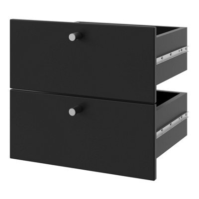 GoodHome Konnect Modular Matt Black Slab Internal Modular Drawer (H)323mm (W)322mm (D)322mm, Pair - image 1