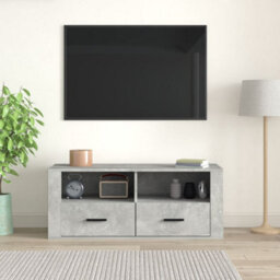 Berkfield Classic Tv Cabinet Concrete Grey 100X35X40 Cm Engineered Wood - thumbnail 3