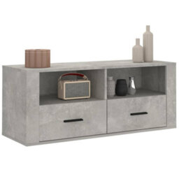 Berkfield Classic Tv Cabinet Concrete Grey 100X35X40 Cm Engineered Wood - thumbnail 4