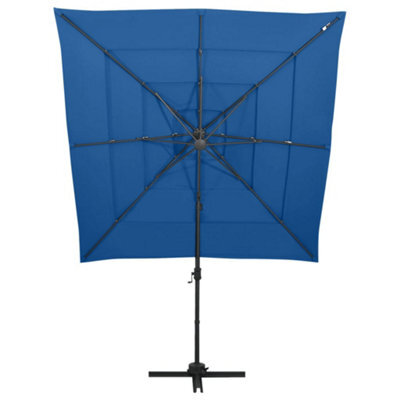 Berkfield Harmful 4-Tier Parasol With Aluminium Pole Azure Blue 250X250 Cm - image 1
