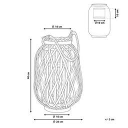 Beliani Nordic Boho Willow Lantern Black 40Cm - Indoor And Sheltered Outdoor Candle Holder - thumbnail 3