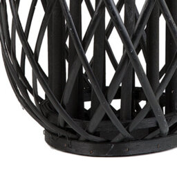 Beliani Nordic Boho Willow Lantern Black 40Cm - Indoor And Sheltered Outdoor Candle Holder - thumbnail 5