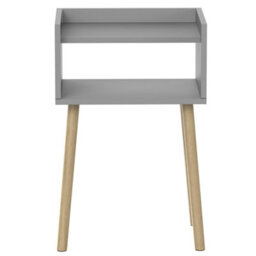 Taylor & Brown Grey Bedside Table Nightstand, Open Shelf Side Table With Storage, Tall End Table For Bedroom, Kids & Living Room - thumbnail 6