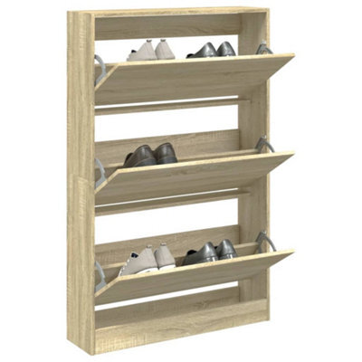 Berkfield Shoe Cabinet Sonoma Oak 80X21X125.5 Cm Engineered Wood - image 1