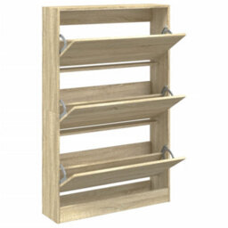 Berkfield Shoe Cabinet Sonoma Oak 80X21X125.5 Cm Engineered Wood - thumbnail 2