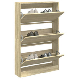 Berkfield Shoe Cabinet Sonoma Oak 80X21X125.5 Cm Engineered Wood - thumbnail 1