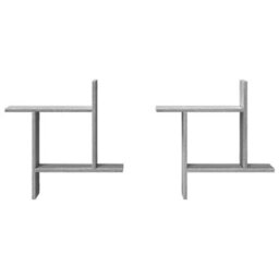 Walplus Wall Shelves 2 Pcs Grey Sonoma 50X12X50 Cm Engineered Wood - thumbnail 4