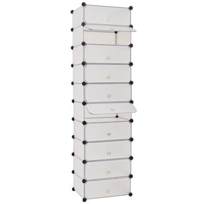 Berkfield Interlocking Shoe Organiser With 10 Compartments White - image 1