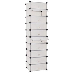 Berkfield Interlocking Shoe Organiser With 10 Compartments White