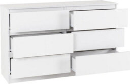 Seconique Malvern 6 Drawer Chest White Recessed Handles - thumbnail 2