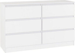 Seconique Malvern 6 Drawer Chest White Recessed Handles - thumbnail 1