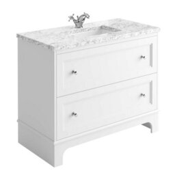 Plum&clay Beckett White Floor Standing Traditional Bathroom Vanity Unit & Basin (W)1000mm (H)850mm - thumbnail 1