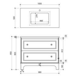 Plum&clay Beckett White Floor Standing Traditional Bathroom Vanity Unit & Basin (W)1000mm (H)850mm - thumbnail 8