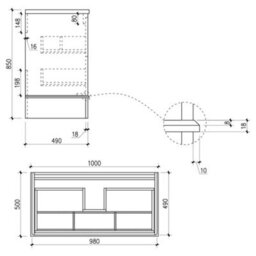 Plum&clay Beckett White Floor Standing Traditional Bathroom Vanity Unit & Basin (W)1000mm (H)850mm - thumbnail 9
