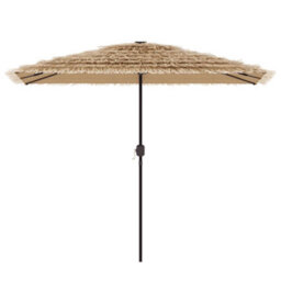 Berkfield Garden Parasol With Steel Pole Brown 300X200X250 Cm - thumbnail 3
