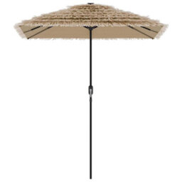 Berkfield Garden Parasol With Steel Pole Brown 300X200X250 Cm - thumbnail 4