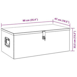 Berkfield Durable Storage Box Silver 90X47X33.5 Cm Aluminium - thumbnail 8
