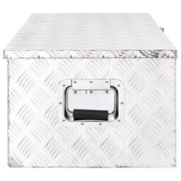 Berkfield Durable Storage Box Silver 90X47X33.5 Cm Aluminium - thumbnail 3