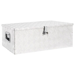 Berkfield Durable Storage Box Silver 90X47X33.5 Cm Aluminium - thumbnail 1