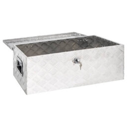 Berkfield Durable Storage Box Silver 90X47X33.5 Cm Aluminium - thumbnail 5