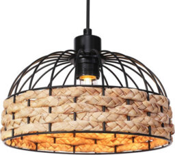 Giggi Large Metal & Jute Rope Light Shade, Retro Black