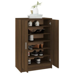 Berkfield Shoe Cabinet Brown Oak 60X35X92 Cm Engineered Wood - thumbnail 4