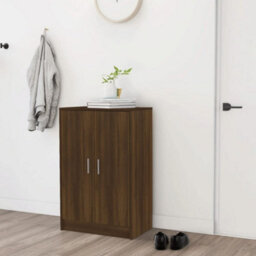 Berkfield Shoe Cabinet Brown Oak 60X35X92 Cm Engineered Wood - thumbnail 3