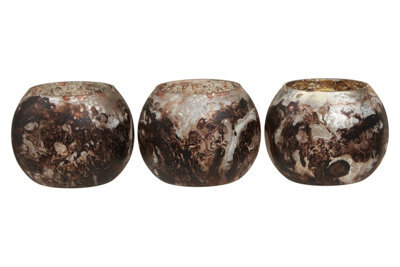 Orsina Garan Set Of 3 Brown Tealight Holders - image 1