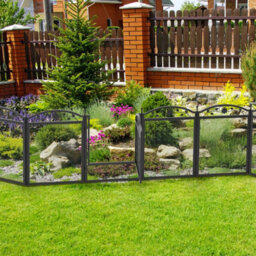 Bingopaw Black 8 Panels Solid Metal Pet Playpen Outdoor Exercise Enclosure Garden Fence With Door, Mat 126X126X88Cm - thumbnail 7