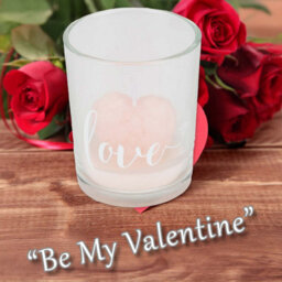 Valentines Scented Rose Candle Heart Glass Romantic Gift 6. 5Cm Pink - thumbnail 4