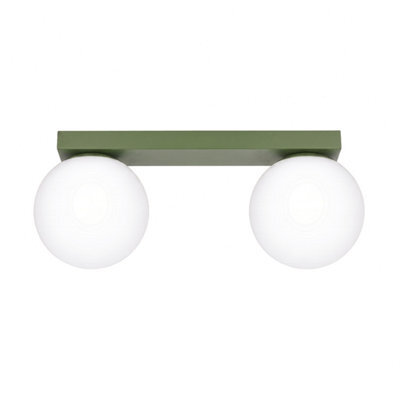 Sollux Lighting Yoli Steel/glass Olive Green 2 Lights Minimalist Ceiling Lamps - image 1