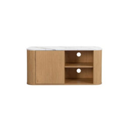 Kagu Small Tv Unit Fluted Ribbed Oak & Marble Effect - thumbnail 9