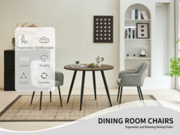 Sonara Ergonomic Dining Chairs Set Of 4 With Plush Chenille Upholstery And Metal Legs - thumbnail 8